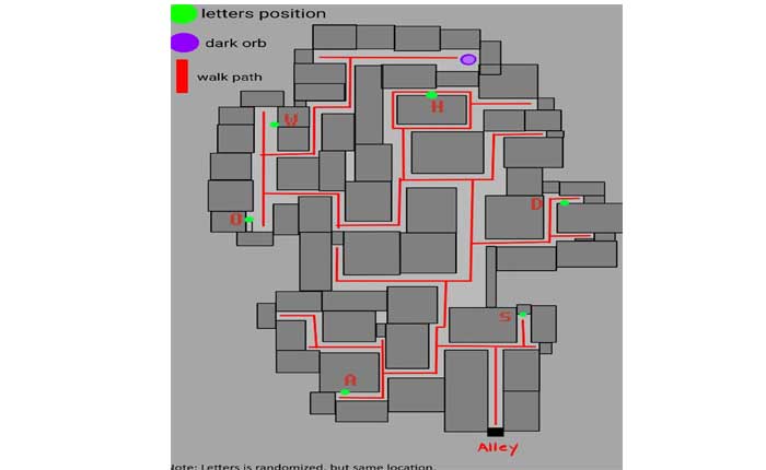 暗い路地の地図