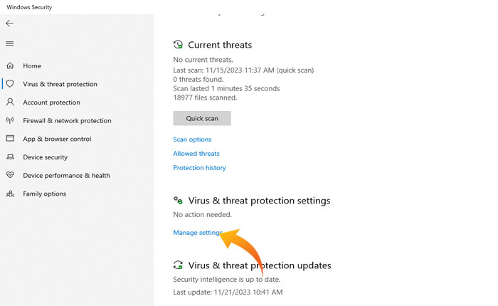 設定を管理する