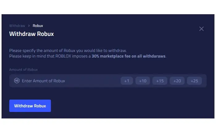 Robuxを撤回する