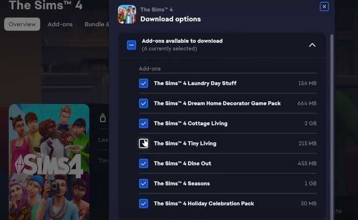 The Sims 4 パックがゲームに表示されない