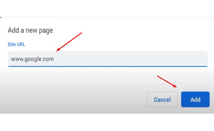 Chromeの設定にGoogle URLを追加