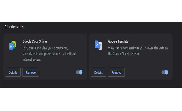 ブラウザ拡張機能を無効にする