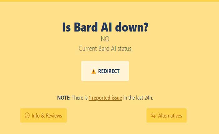 Bard AI サーバーのステータス