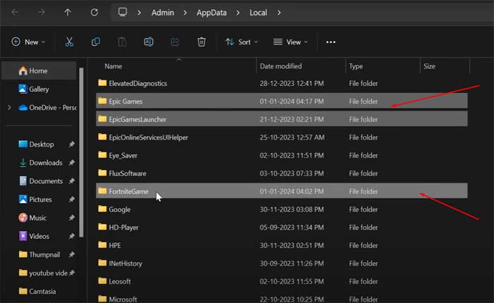 フォートナイトのアプリデータをクリアする