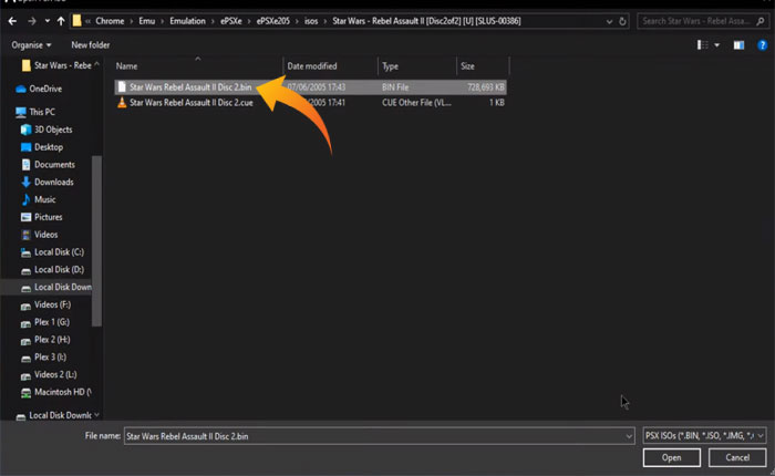 ePSXeでディスクを変更する