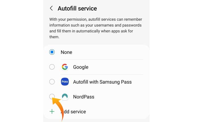 NordPass 自動入力が Android および Chrome で機能しない