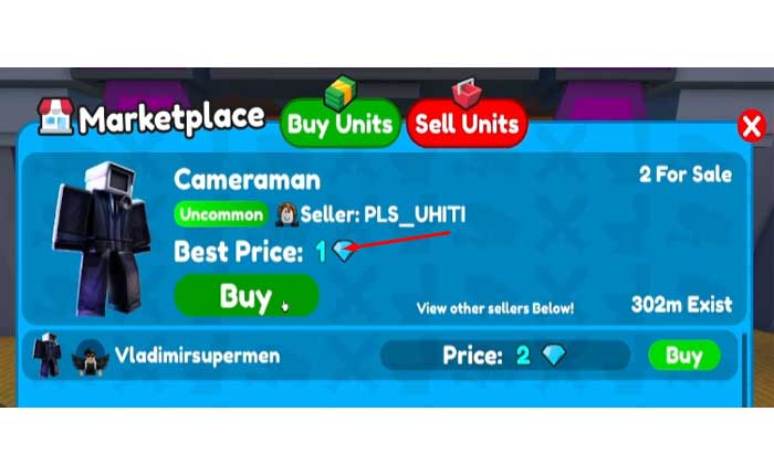 トイレタワーディフェンスマーケットプレイスでユニットを売買する方法 (2024) 9 トイレタワーディフェンスマーケットプレイスでユニットを売買する方法