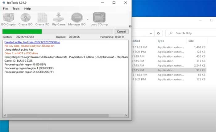 RPCS3 の起動に失敗しました 選択されたファイルまたはフォルダが無効であるか、破損しているエラーです