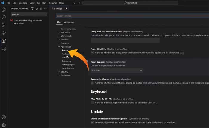 拡張機能 XHR の取得中にエラーが発生しましたが失敗しました