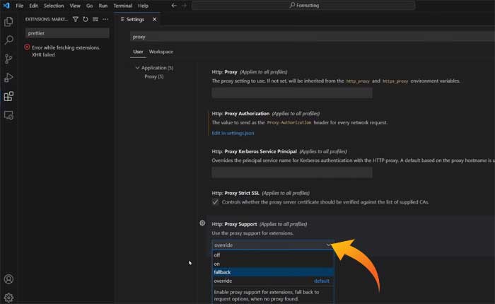 拡張機能 XHR の取得中にエラーが発生しましたが失敗しました