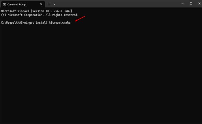Winget を使用して CMake をインストールする方法 
