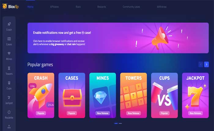 無料の Robux 収益サイト Bloxflip
