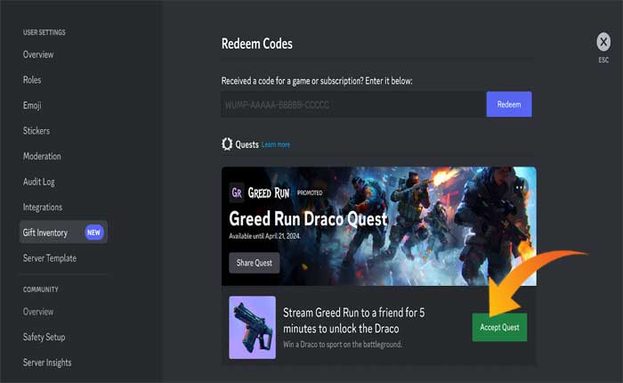 Discord でクエストバッジを完了しよう 