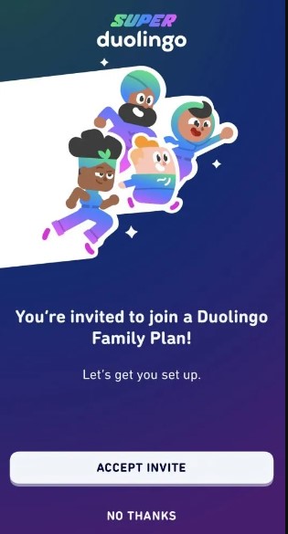 Duolingo Max ファミリー プランへの招待リンク