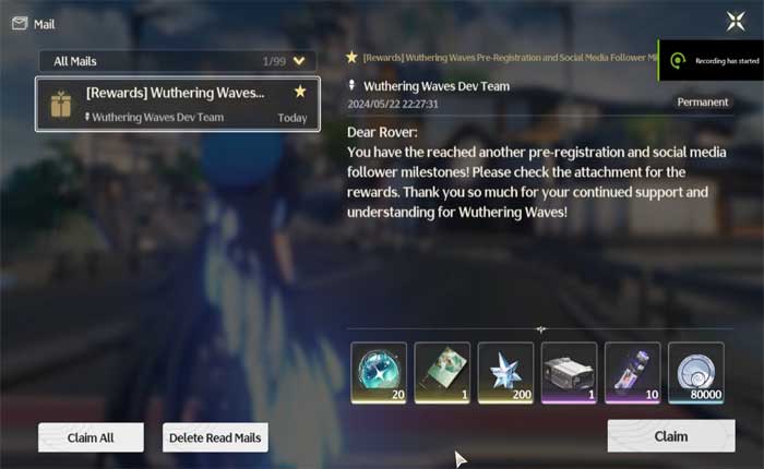 嵐の波で事前登録報酬を受け取る方法 