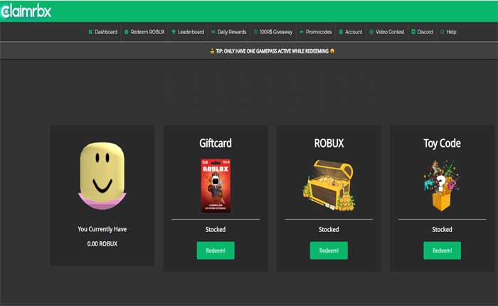 Claimrbx プロモーションコード