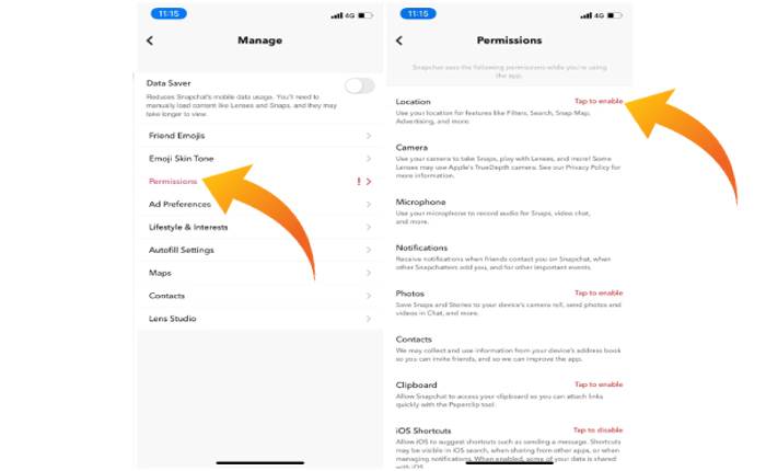 スナップマップに誰も表示されない