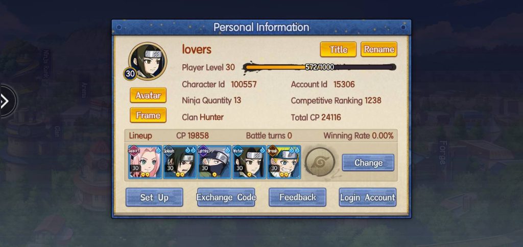 壮大な忍者神コード
