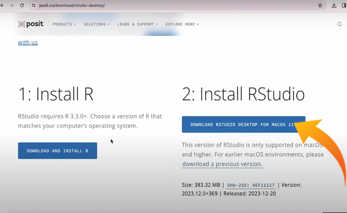 Mac に RStudio をダウンロード