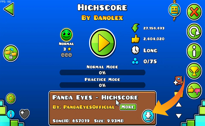 ジオメトリダッシュにカスタムソングを追加します