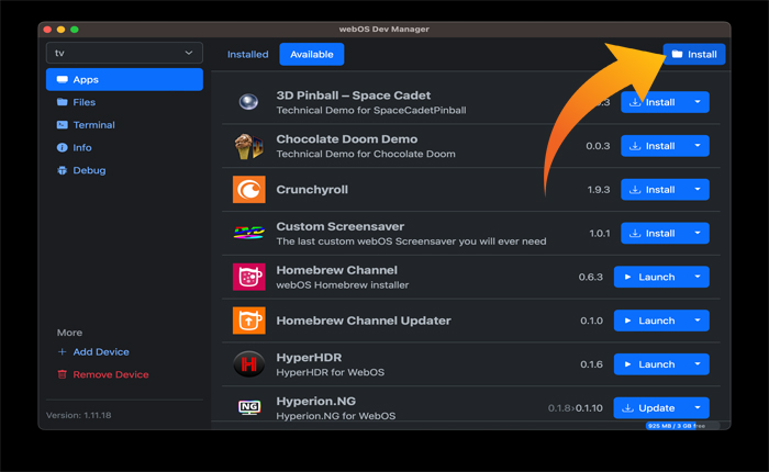 webosにkodiをインストールします