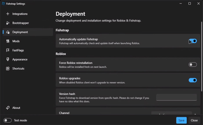 Fishstrapをダウンロードして使用します