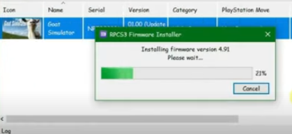 RPCS3のファームウェアの欠落エラー