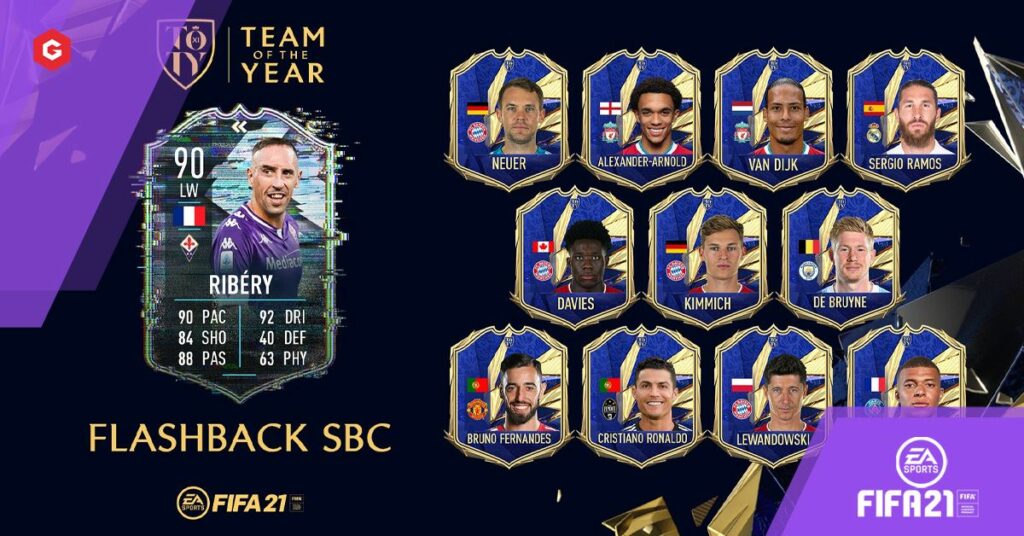 FIFA 21：フランクリベリーフラッシュバックSBC Xbox One、PS4、XboxシリーズX、PS5およびPC向けの最も安価なソリューション