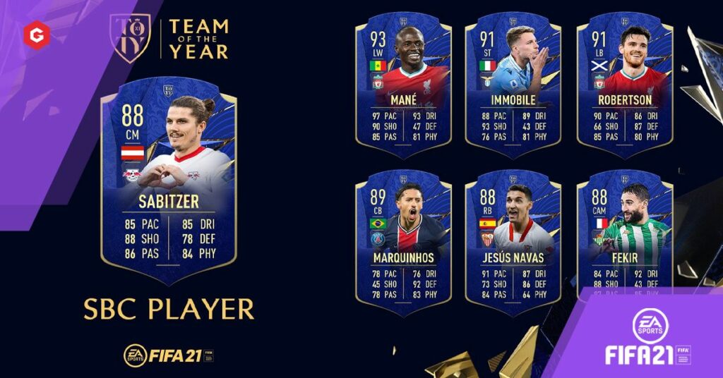 FIFA 21：Marcel SabitzerTOTYの佳作XboxOne、PS4、Xbox Series X、PS5、PC向けのSBC最安値ソリューション