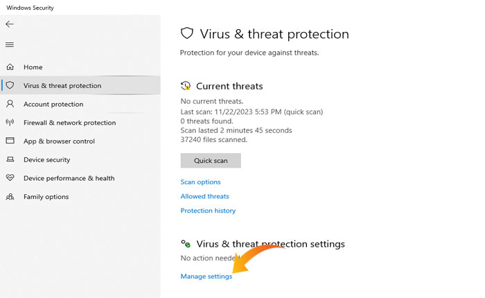 設定を管理する
