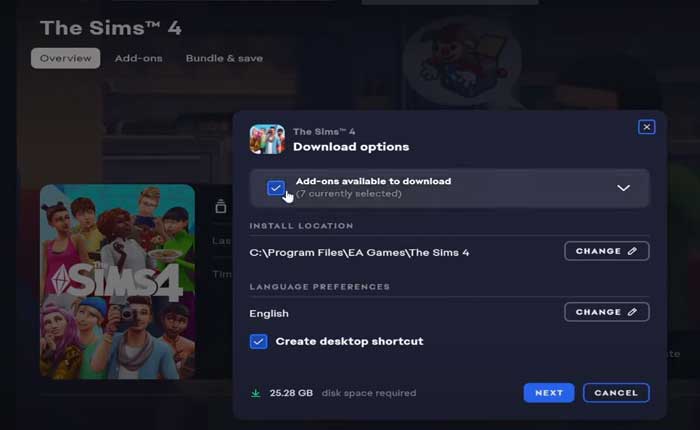 The Sims 4 パックがゲームに表示されない
