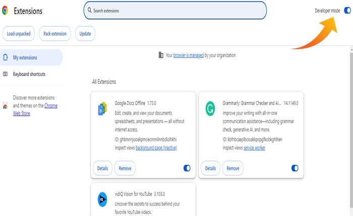 拡張機能開発者モード