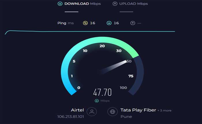 インターネット速度を確認する