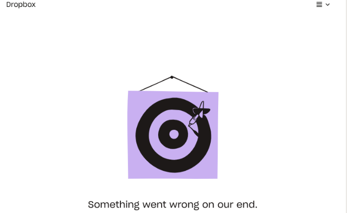 ドロップボックスで問題が発生したエラー