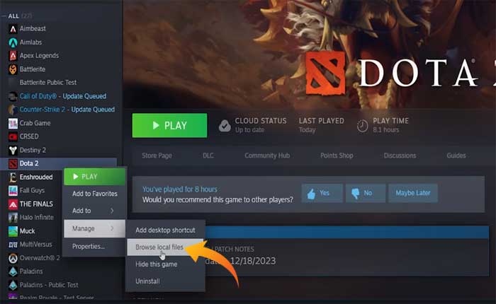 Dota 2 マッチメイキングのキューに入れることができません