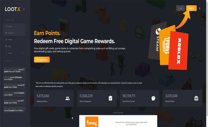 LootX でポイントを獲得する