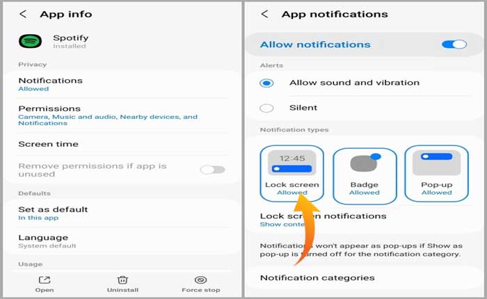 Spotify がロック画面に表示されない