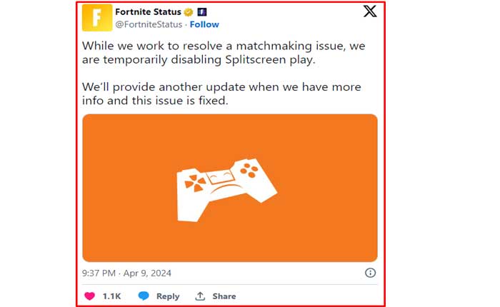Fortniteで分割画面が機能しない問題を修正する方法