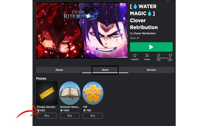 Clover Retribution プライベートサーバーコード