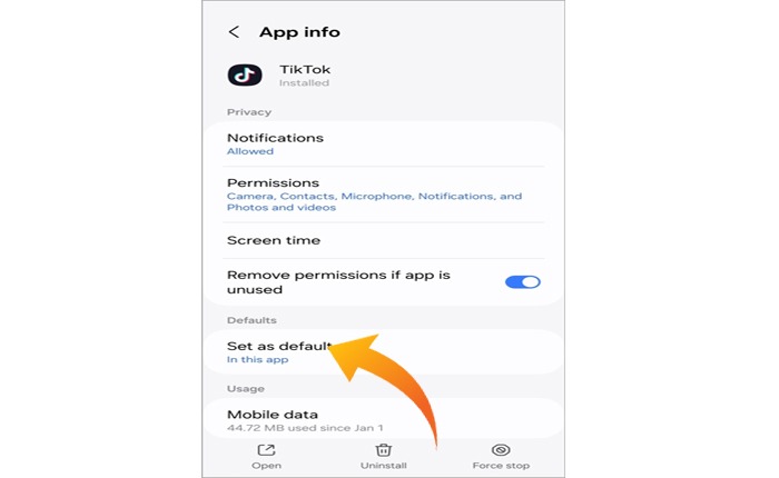 TikTokリンクがアプリ内で開かないAndroid