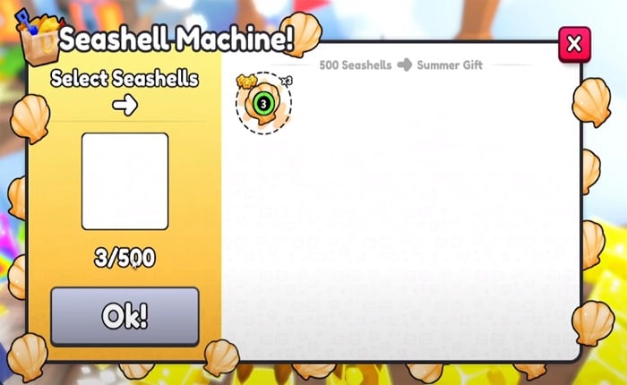 ペットシム99で貝殻を入手