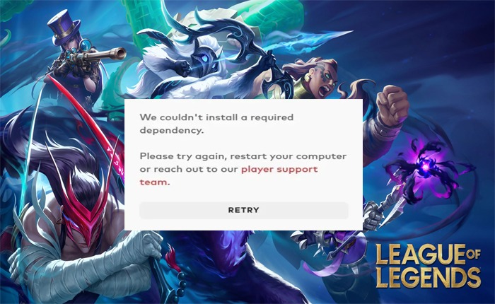 League of Legends に必要な依存関係をインストールできませんでした