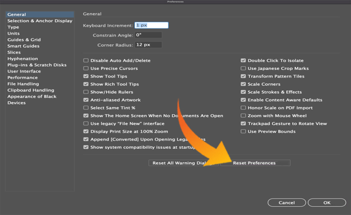Illustrator Transform Boxが表示されていません