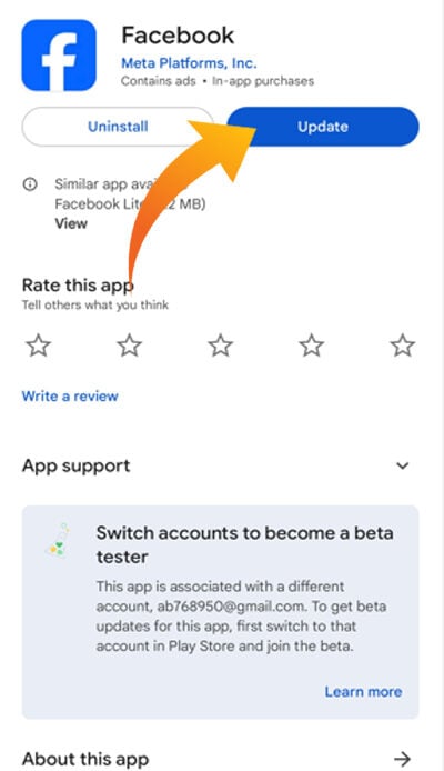 Facebookの出会い系メッセージは表示されません