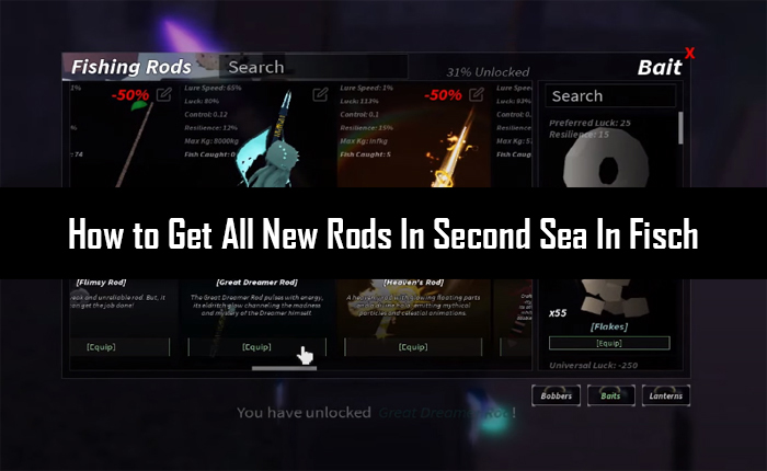 Get All New Rods In Second Sea In Fisch