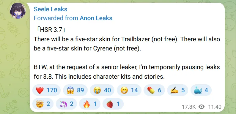 Cyrene がデビュー、Castrice と Hyacine が再放送