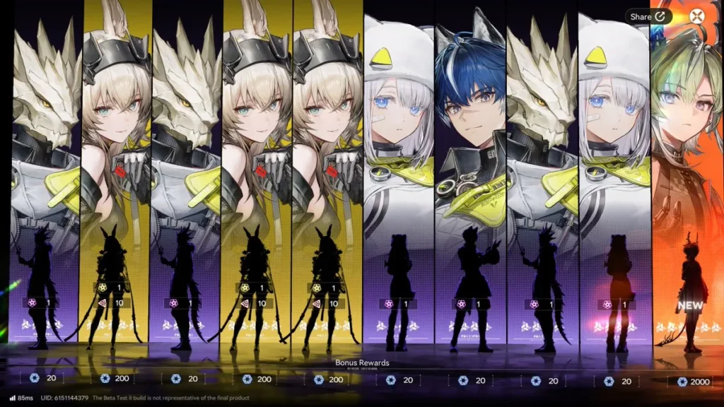 Endfield のベータテスト II ガチャ システムの全内訳