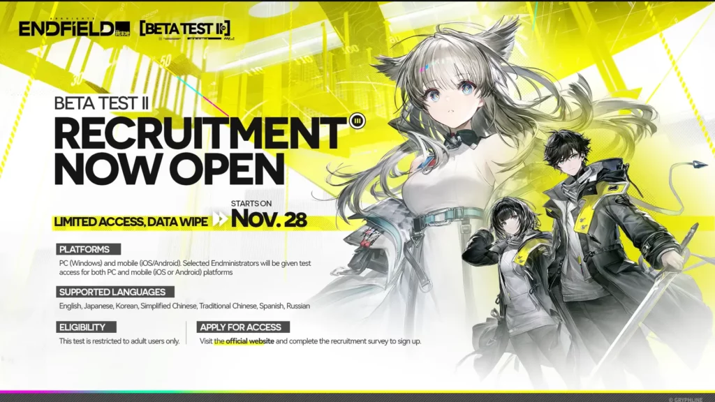 Endfield ベータ テスト II の詳細な内訳