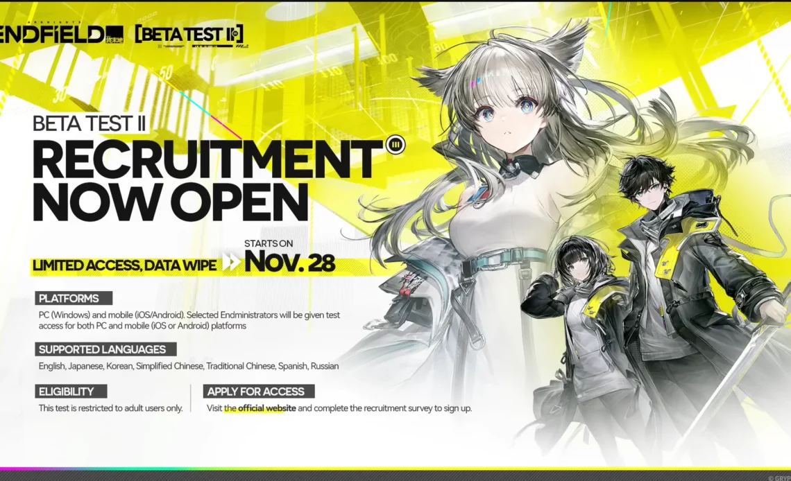 Endfield ベータ テスト II の詳細な内訳