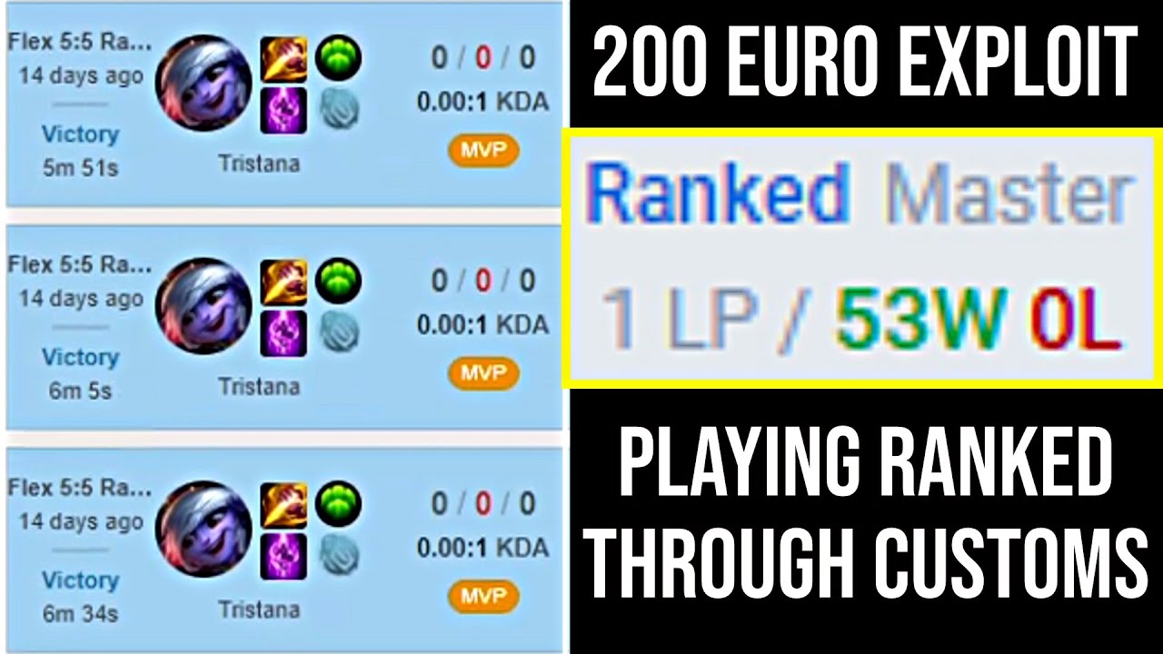 This New EXPLOIT allows to play RANKED through CUSTOMS...